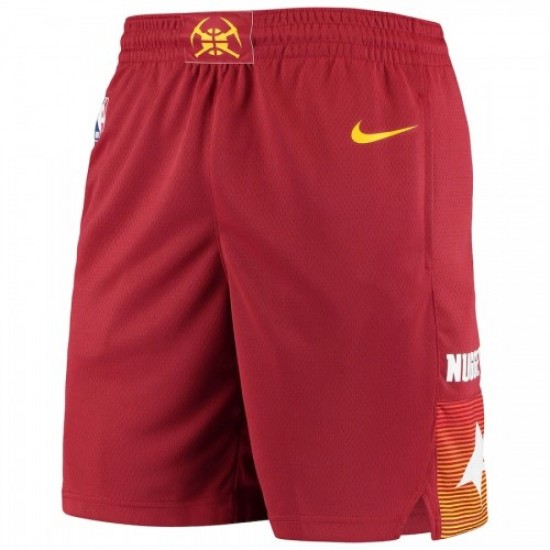 Men's Denver Nuggets Nike Red 2020/21 Swingman Shorts - City Edition