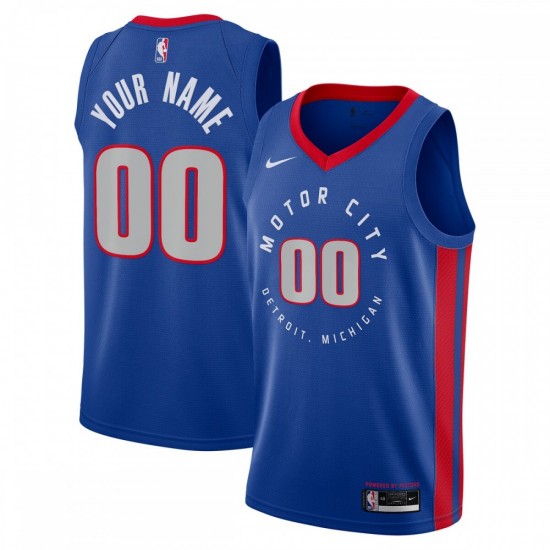 Detroit Pistons Nike 2020/21 Swingman Custom Jersey Blue - City Edition