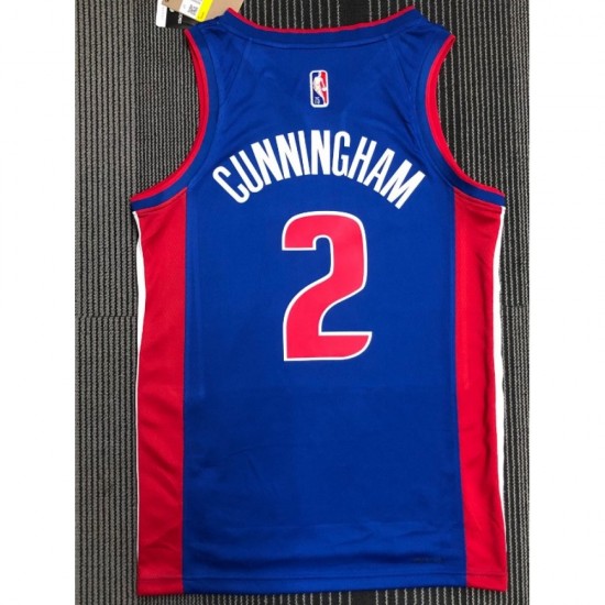 Men's Detroit Pistons Cade Cunningham #2 Nike Blue 2021/22 Swingman NBA Jersey - Icon Edition