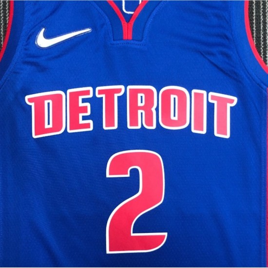 Men's Detroit Pistons Cade Cunningham #2 Nike Blue 2021/22 Swingman NBA Jersey - Icon Edition