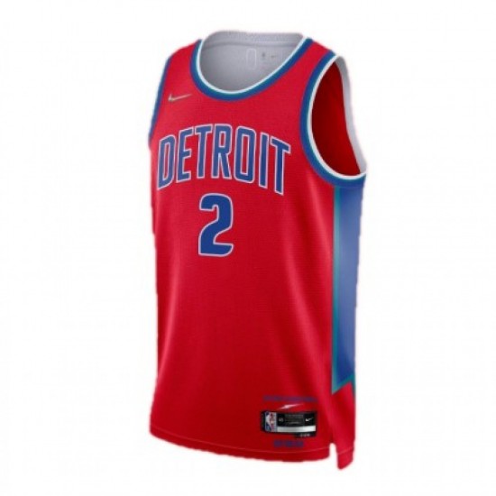 Men's Detroit Pistons Cade Cunningham #2 Nike Red 2021/22 Swingman NBA Jersey - City Edition