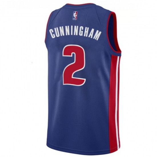 Men's Detroit Pistons Cade Cunningham #2 Nike Blue 2021 Swingman Jersey - Icon Edition