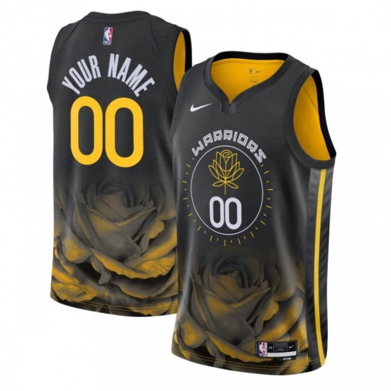 Golden State Warriors Nike Youth Swingman Custom Jersey - City Edition - Black