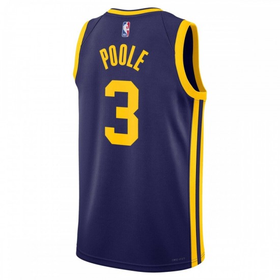 Jordan Poole Golden State Warriors Jordan Brand 2022/23 Statement Edition Swingman Jersey - Navy