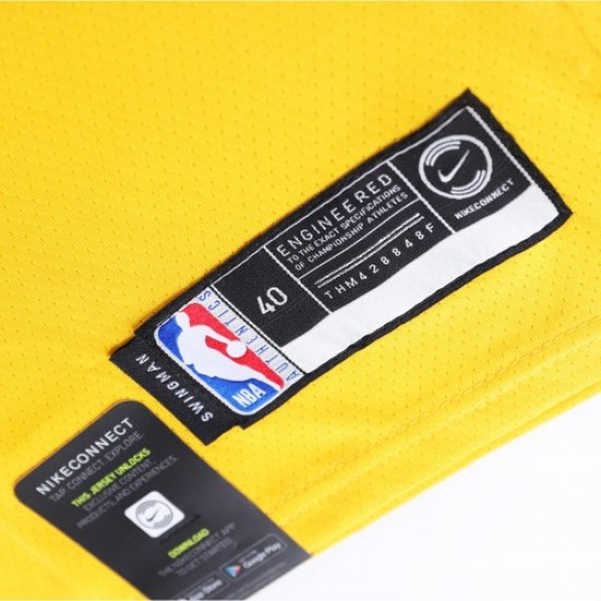 Men's Golden State Warriors Curry #30 Yellow Classics Finished Swingman Jersey -City Classic Edition