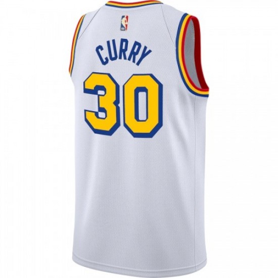 Men's Golden State Warriors Stephen Curry #30 White Classics Swingman Jersey - Classic Edition