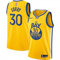 Men's Golden State Warriors Stephen Curry #30 Nike Gold Finished Swingman Jersey - Statement Edition