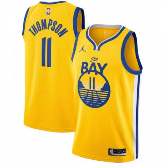 Men's Golden State Warriors Thompson #11 Jordan Gold 20/21 Swingman Jersey - Statement Edition