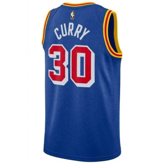 Men's Golden State Warriors Stephen Curry #30 Blue 2021/22 75th Anniversary Jersey - Classic Edition