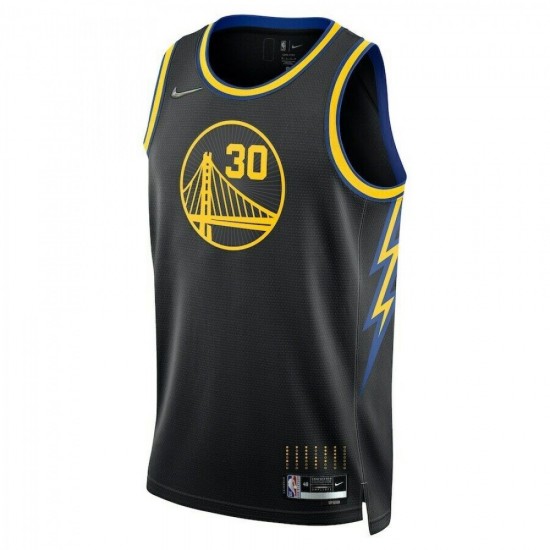 Men's Golden State Warriors Stephen Curry #30 Black 2021/22 Swingman Jersey - City Edition