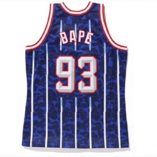 BAPE x Throwback Mitchell & Ness Rockets ABC Navy Basketball Swingman Jersey