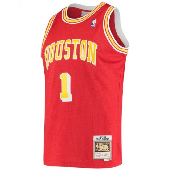 Men's Houston Rockets Tracy McGrady #1 Throwback Mitchell & Ness Red 04-05 Hardwood Classics Swingman Jersey