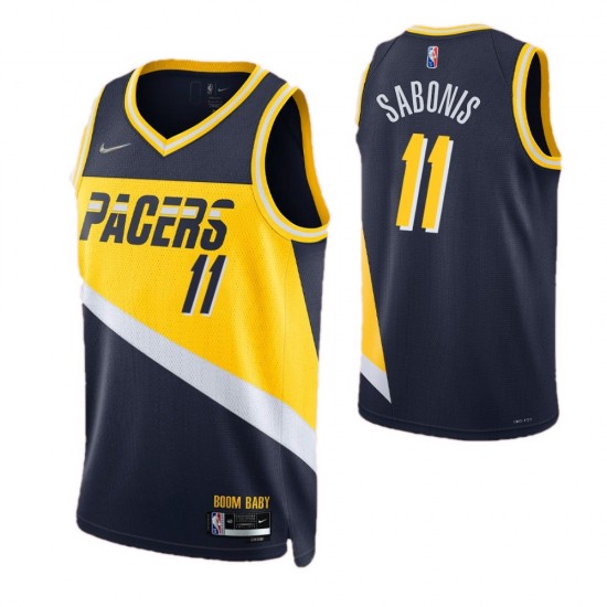 Men's Indiana Pacers Domantas Sabonis #11 Nike Navy 2021/22 Swingman NBA Jersey - City Edition