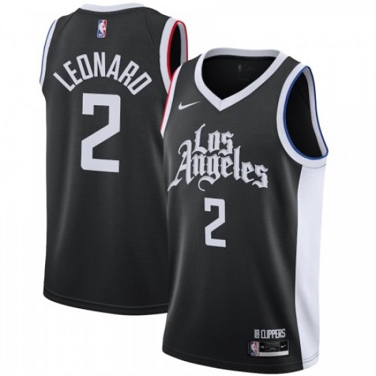 Men's LA Clippers Kawhi Leonard #2 Nike Black 2020/21 Swingman Player Jersey – City Edition