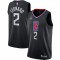 Men's LA Clippers Kawhi Leonard #2 Jordan Black 202021 Swingman Jersey - Statement Edition