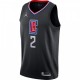 Men's LA Clippers Kawhi Leonard #2 Jordan Black 202021 Swingman Jersey - Statement Edition