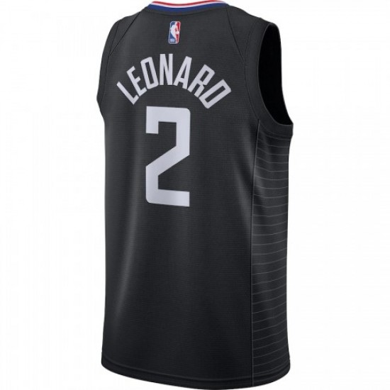 Men's LA Clippers Kawhi Leonard #2 Jordan Black 202021 Swingman Jersey - Statement Edition