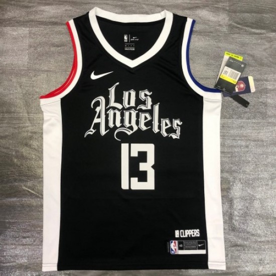 Men's LA Clippers Paul George #13 Nike Black 2020/21 Swingman Player Jersey – City Edition