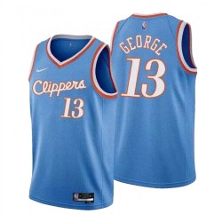 Men's Los Angeles Clippers Paul George #13 Nike Blue 2021 Diamond Swingman Jersey - City Edition