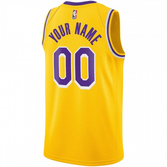 Los Angeles Lakers Nike Custom Swingman Jersey Gold - Icon Edition