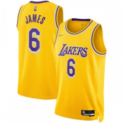 LeBron James Los Angeles Lakers Nike 2021/22 Diamond Swingman Jersey - Icon Edition - Gold