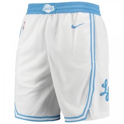 Men's Los Angeles Lakers Nike White 2020/21 Swingman Short - City Edition