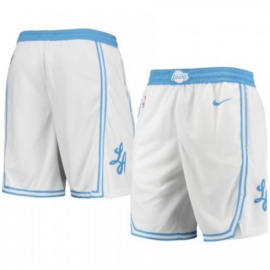 Men's Los Angeles Lakers Nike White 2020/21 Swingman Short - City Edition