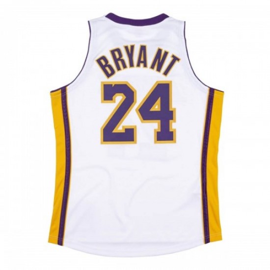 Men's Los Angeles Lakers Kobe Bryant #24 Throwback Mitchell & Ness White 2009-10 Hardwood Classics Jersey