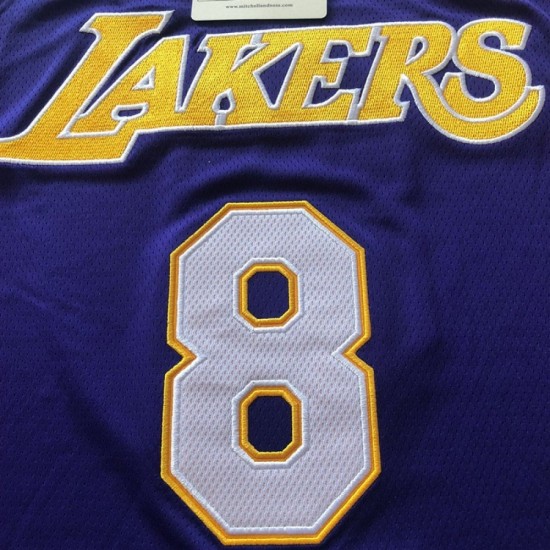 Men's Los Angeles Lakers Kobe Bryant #8 Mitchell&Ness Purple 00-01 Hardwood Classics Jersey