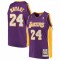 Men's Los Angeles Lakers Road Final Kobe Bryant #24 Throwback Mitchell & Ness Purple 08-09 Hardwood Jersey