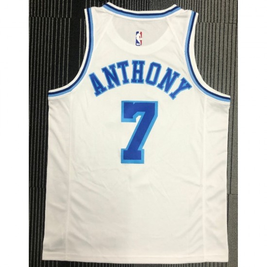 Men's Los Angeles Lakers Carmelo Anthony #7 Nike White Swingman NBA Jersey - Classic Edition