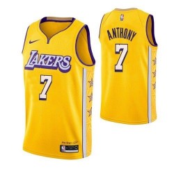 Men's Los Angeles Lakers Carmelo Anthony #7 Nike Yellow Swingman NBA Jersey - City Edition