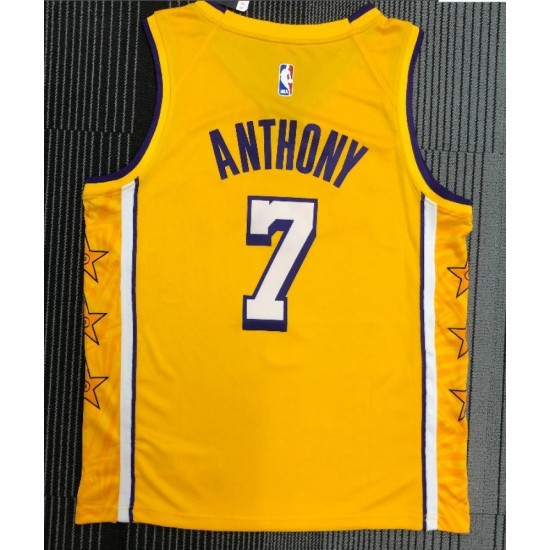 Men's Los Angeles Lakers Carmelo Anthony #7 Nike Yellow Swingman NBA Jersey - City Edition