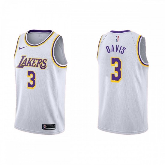 Men's Los Angeles Lakers Anthony Davis #3 White Swingman Jersey - Association Edition