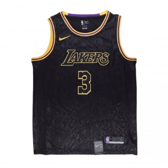 Men's Los Angeles Lakers Anthony Davis #3 Black Swingman Jersey - City Edition