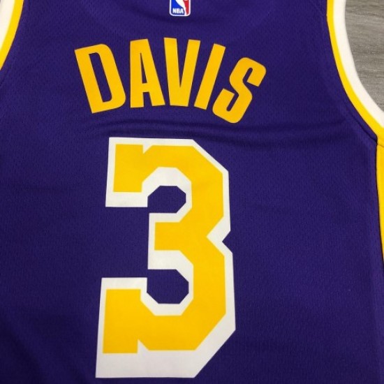 Men's Los Angeles Lakers Anthony Davis 3 Jordan Purple 20/21 Swingman Jersey-Statement Edition