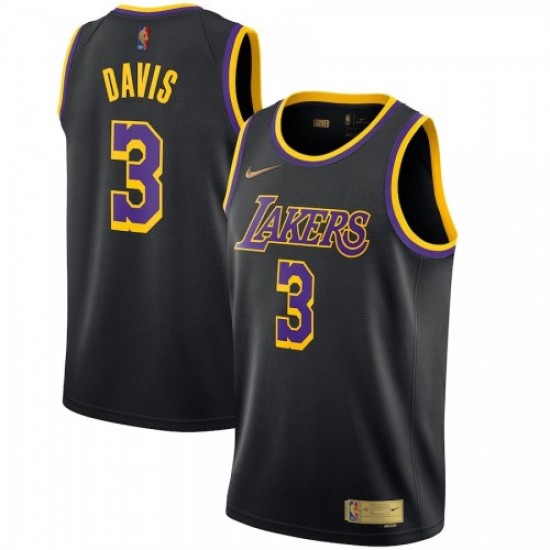 Men's Los Angeles Lakers Anthony Davis #3 Nike Black 2020/21 Swingman Player Jersey – Earned Edition