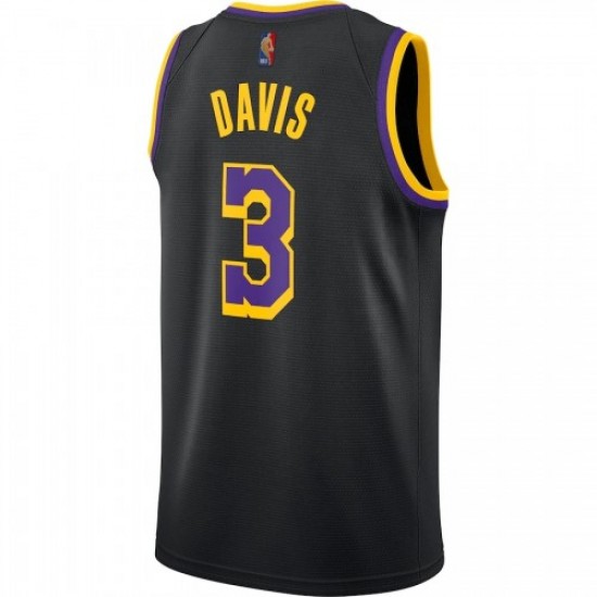 Men's Los Angeles Lakers Anthony Davis #3 Nike Black 2020/21 Swingman Player Jersey – Earned Edition