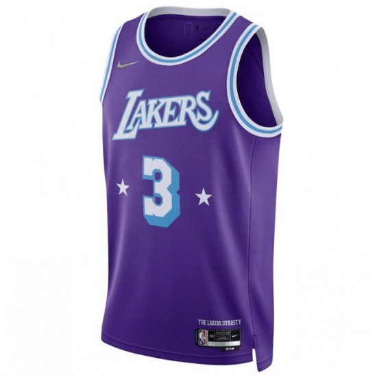 Men's LosAngeles Lakers Anthony Davis #3 Nike Purple 2021/22 Swingman NBA Jersey - City Edition