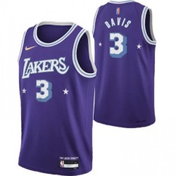 Men's LosAngeles Lakers Anthony Davis #3 Nike Purple 2021/22 Swingman NBA Jersey - City Edition