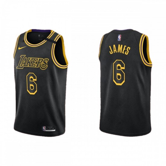 Men's Los Angeles Lakers LeBron James #6 Black Swingman Jersey - City  Edition