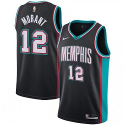 Men's Memphis Grizzlies Ja Morant #12 Black Hardwood Classics 2020/21 Jersey - Classic Edition