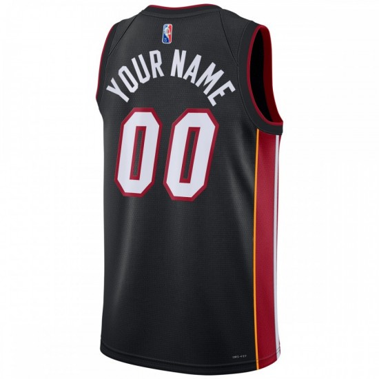 Miami Heat Nike 2021/22 Diamond Swingman Custom Jersey - Icon Edition - Black