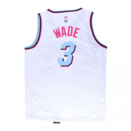 Men's Miami Heat Dwyane Wade #3 White 19-20 Swingman Jersey - City  Edition(Round Collar)