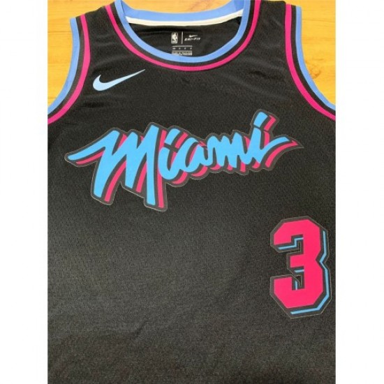 Men's Miami Heat Dwyane Wade #3 Black Swingman Jersey - City Edition