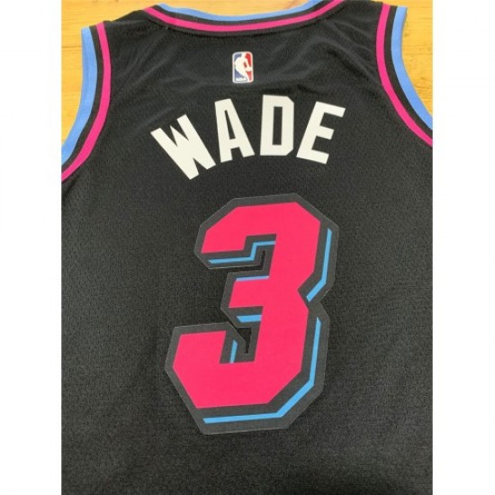 Men's Miami Heat Dwyane Wade #3 Black Swingman Jersey - City Edition