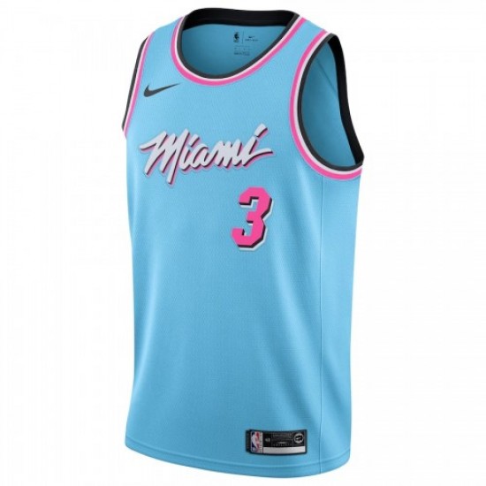 Men's Miami Heat Dwyane Wade #3 Nike Blue 2019/20 Finished Swingman Jersey - City Edition