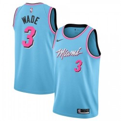 Men's Miami Heat Dwyane Wade #3 Nike Blue 2019/20 Finished Swingman Jersey - City Edition