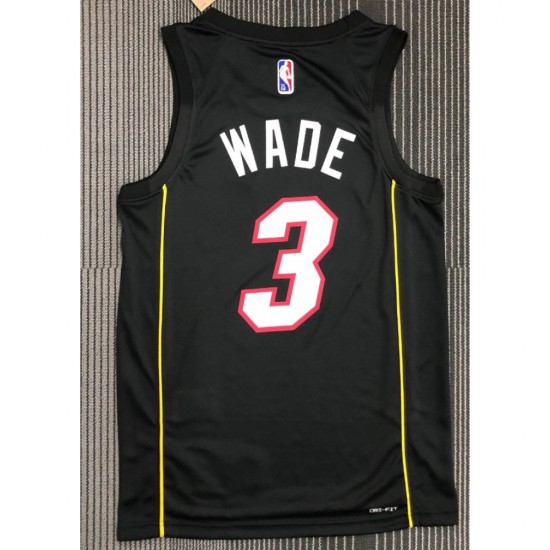 Men's Miami Heat Dwyane Wade #3 Nike Black 2021/22 Swingman Jersey - City Edition