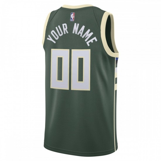 Milwaukee Bucks Nike Swingman Custom Jersey Green - Icon Edition